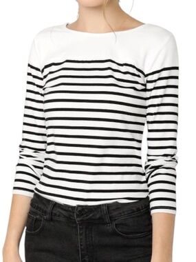 Croft & Barrow Breton Striped Top Size Large